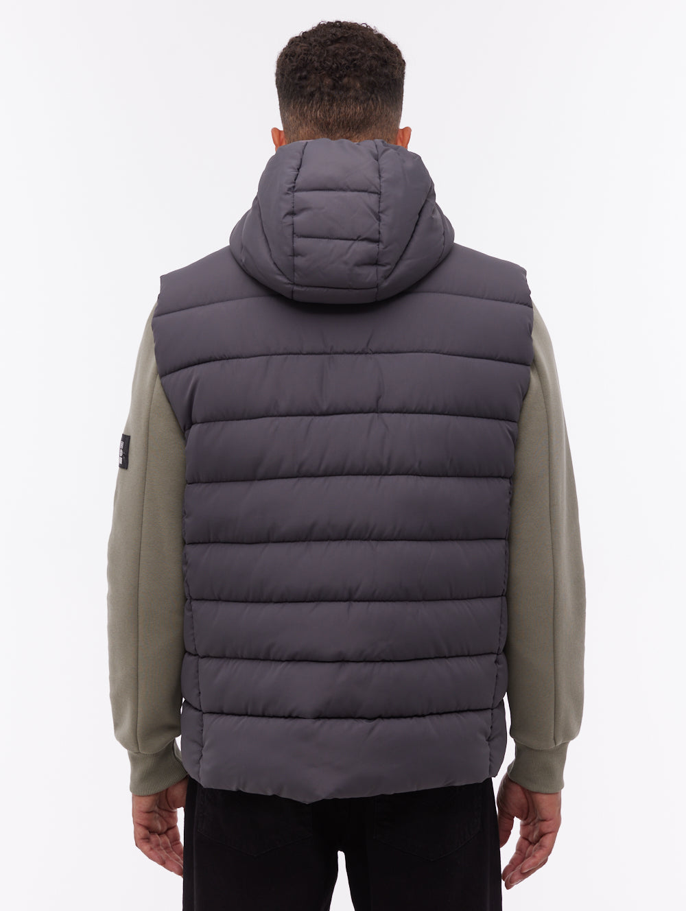 Galban Hooded Puffer Vest - Grey