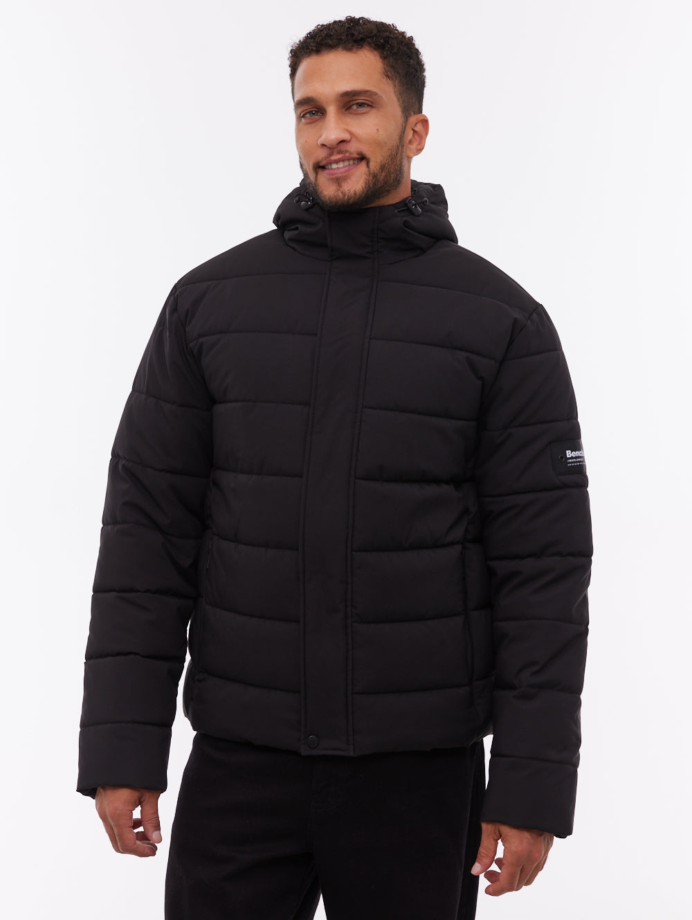 Voroni Hooded Puffer Jacket - Black