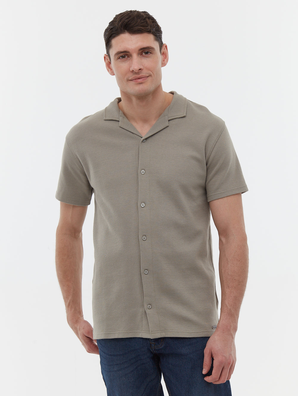 Pilima Green Polos Shirt Button Through Revere Shot 1