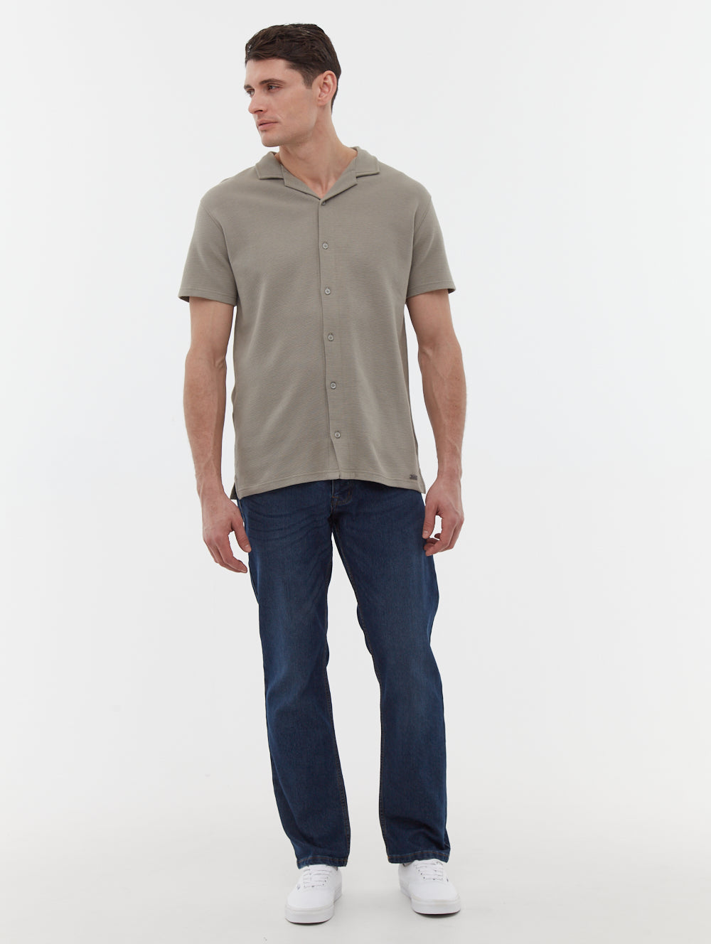 Pilima Green Polos Shirt Button Through Revere Shot 1