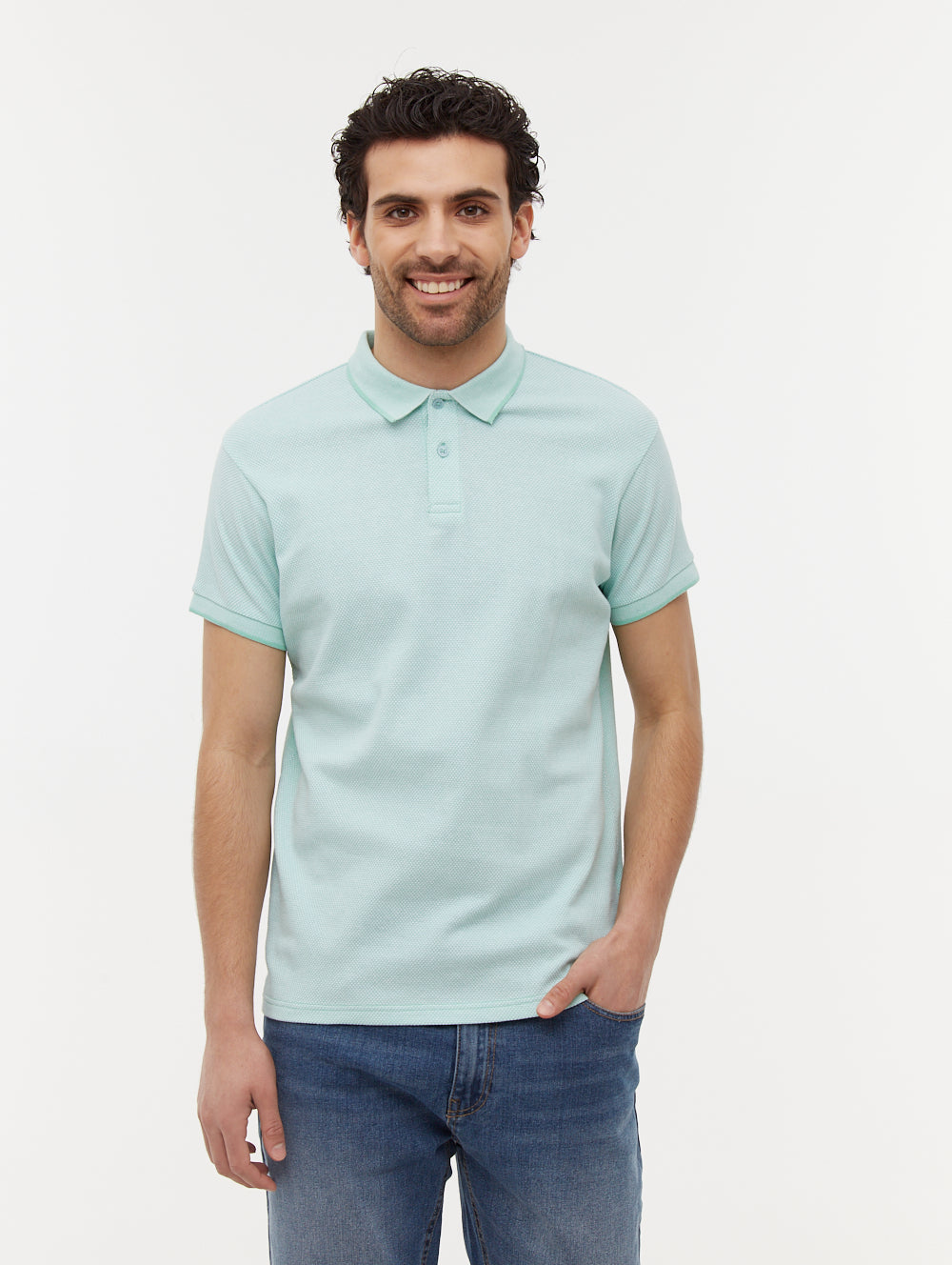 Tucin Green Polos SS Knit Shot 1