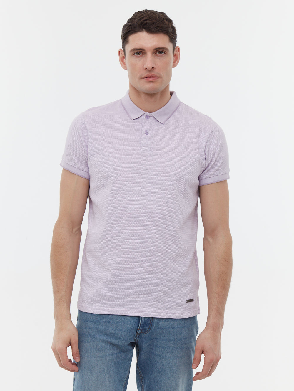 Tucin Purple Polos SS Knit Zip Shot 1