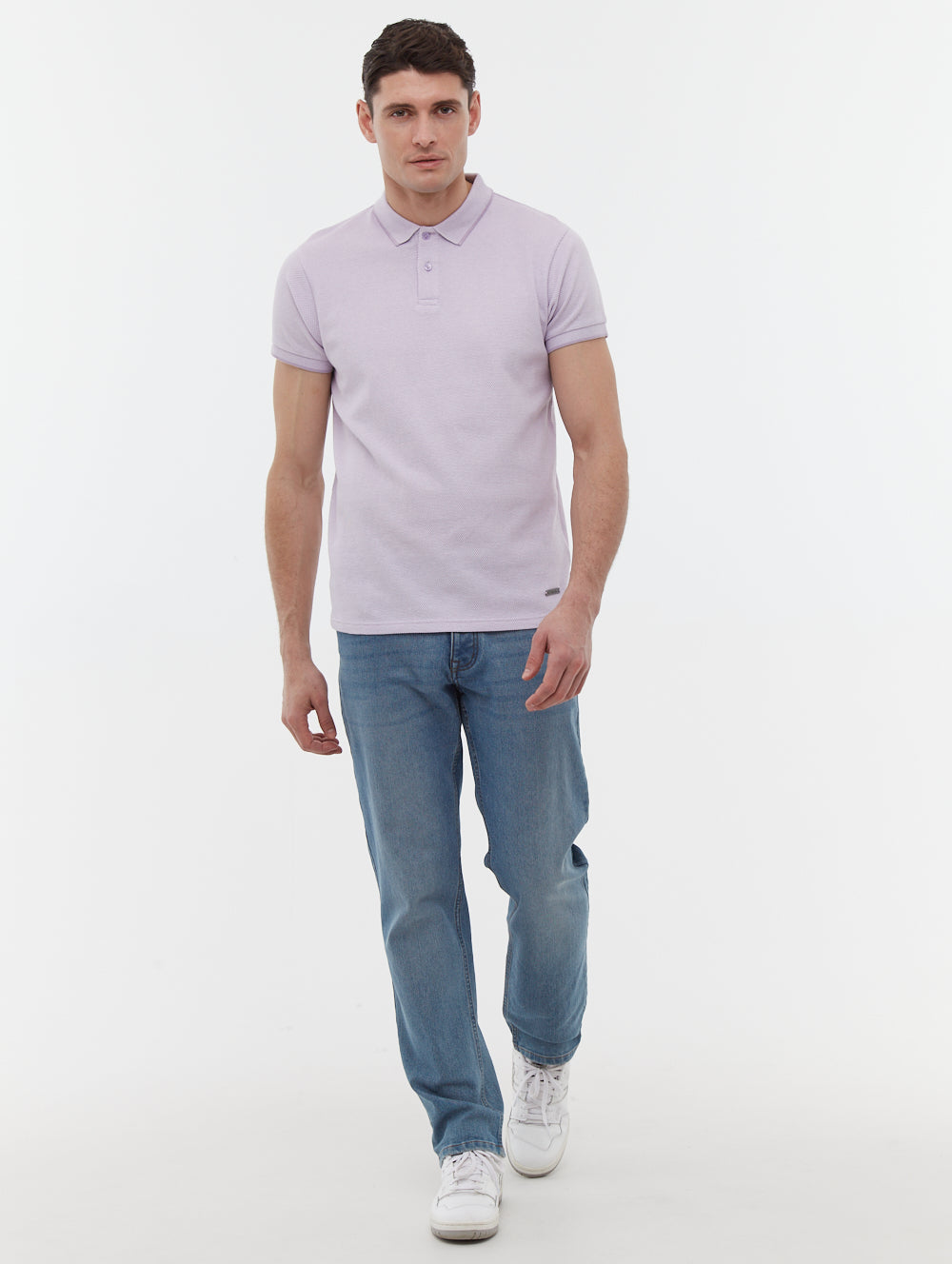 Tucin Purple Polos SS Knit Zip Shot 1