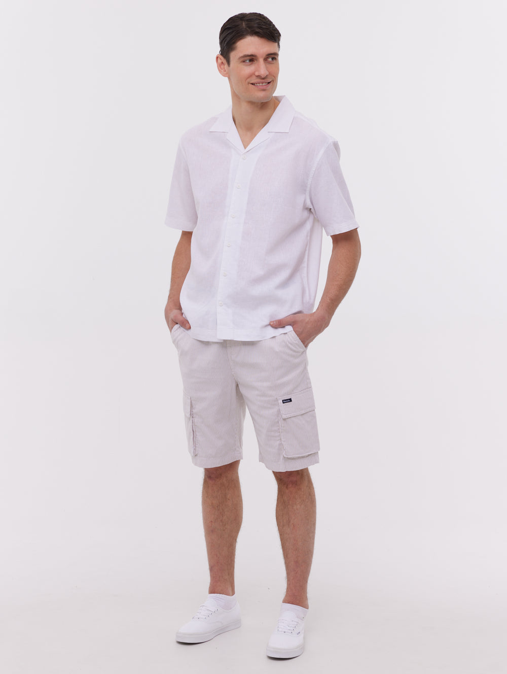 Seono Beige Shorts Woven Cargos Shot 1