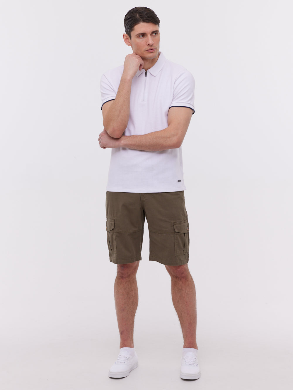 Alatro Green Shorts Woven Cargos Shot 1