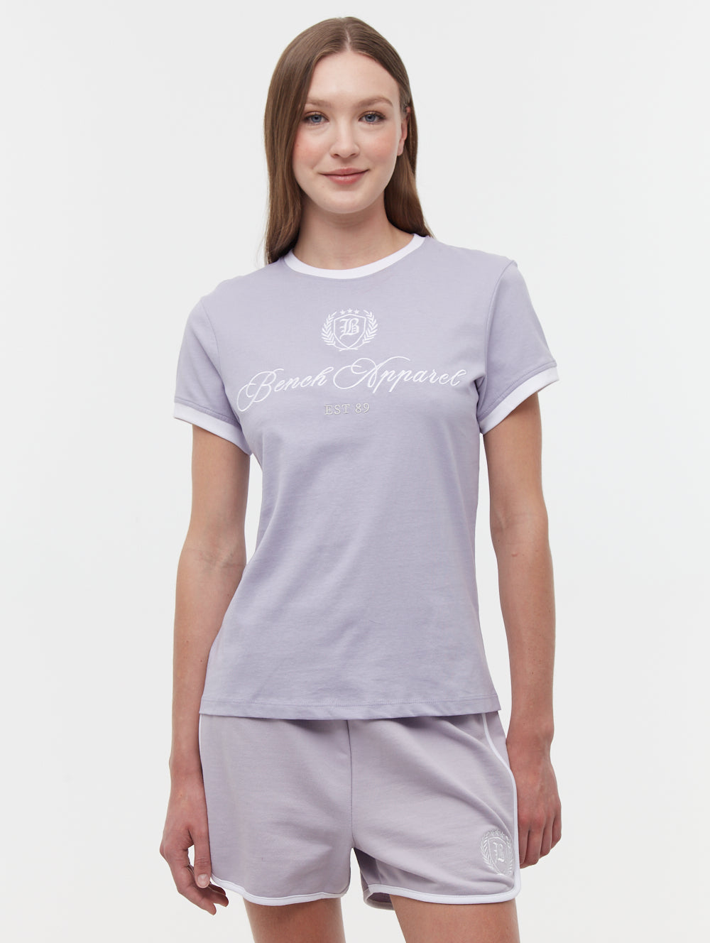 Vivica Purple Tees SS Ringer Embroidery Shot 1