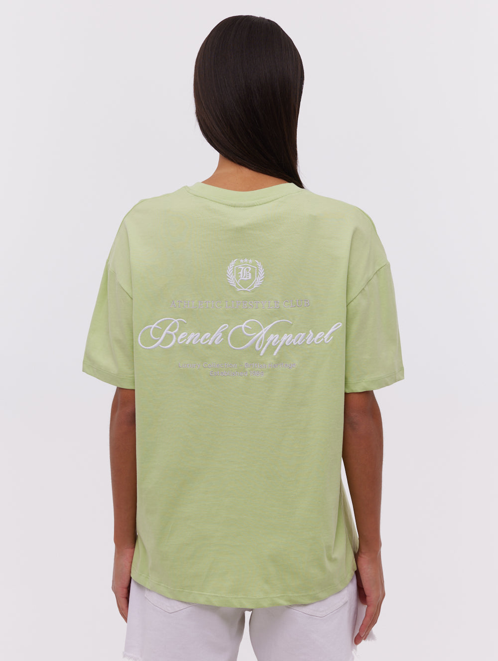 Taja Green Tees SS Oversized Embroidery Front Back Shot 1