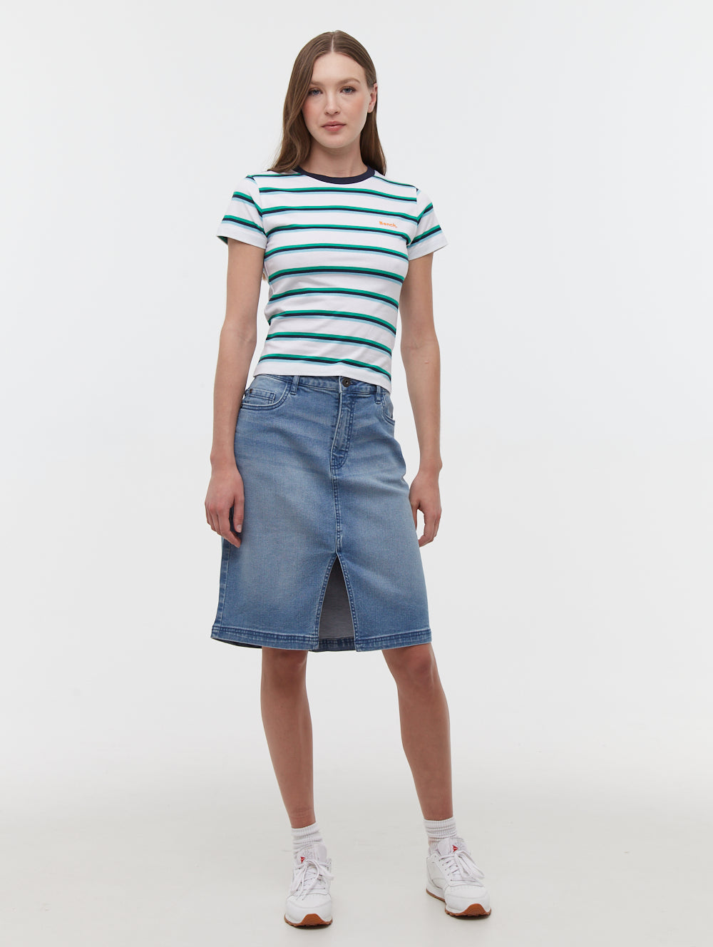 Hollier Blue WH001 Tees SS Striped Stretched Shot 1