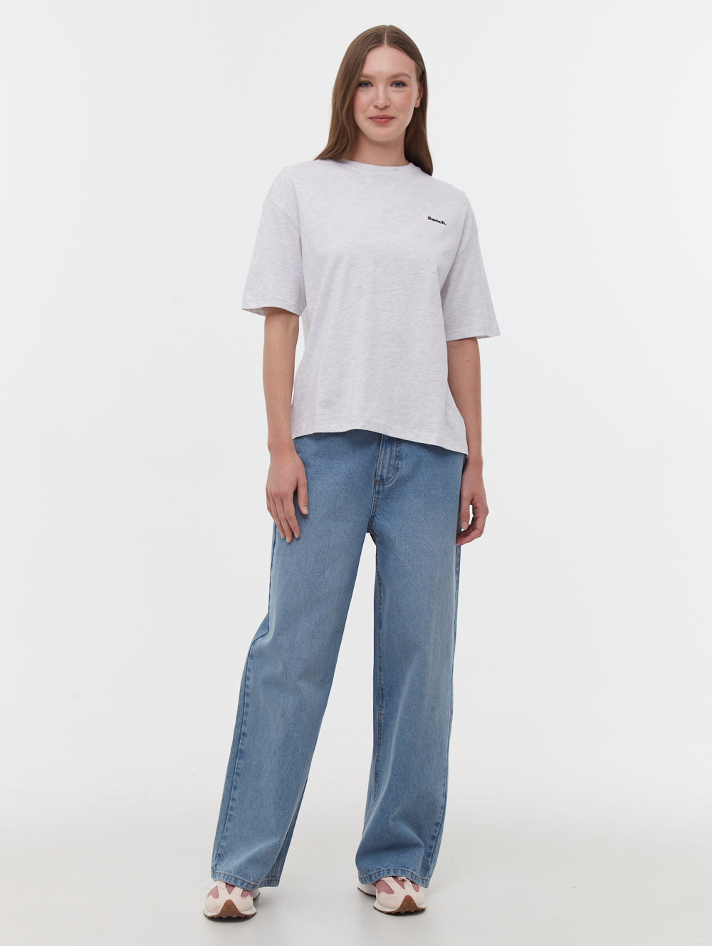 Savita Grey Tees SS Oversized Graphic Front Back Shot 1