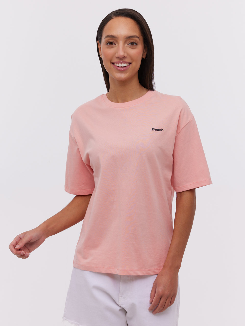 Savita Pink Tees SS Oversized Graphic Front Back Shot 1