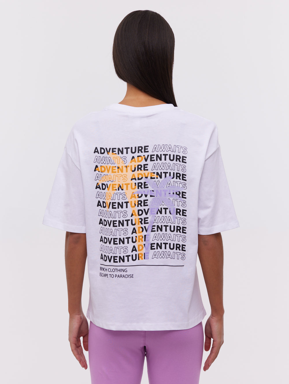 Savita White Tees SS Oversized Graphic Front Back Shot 1
