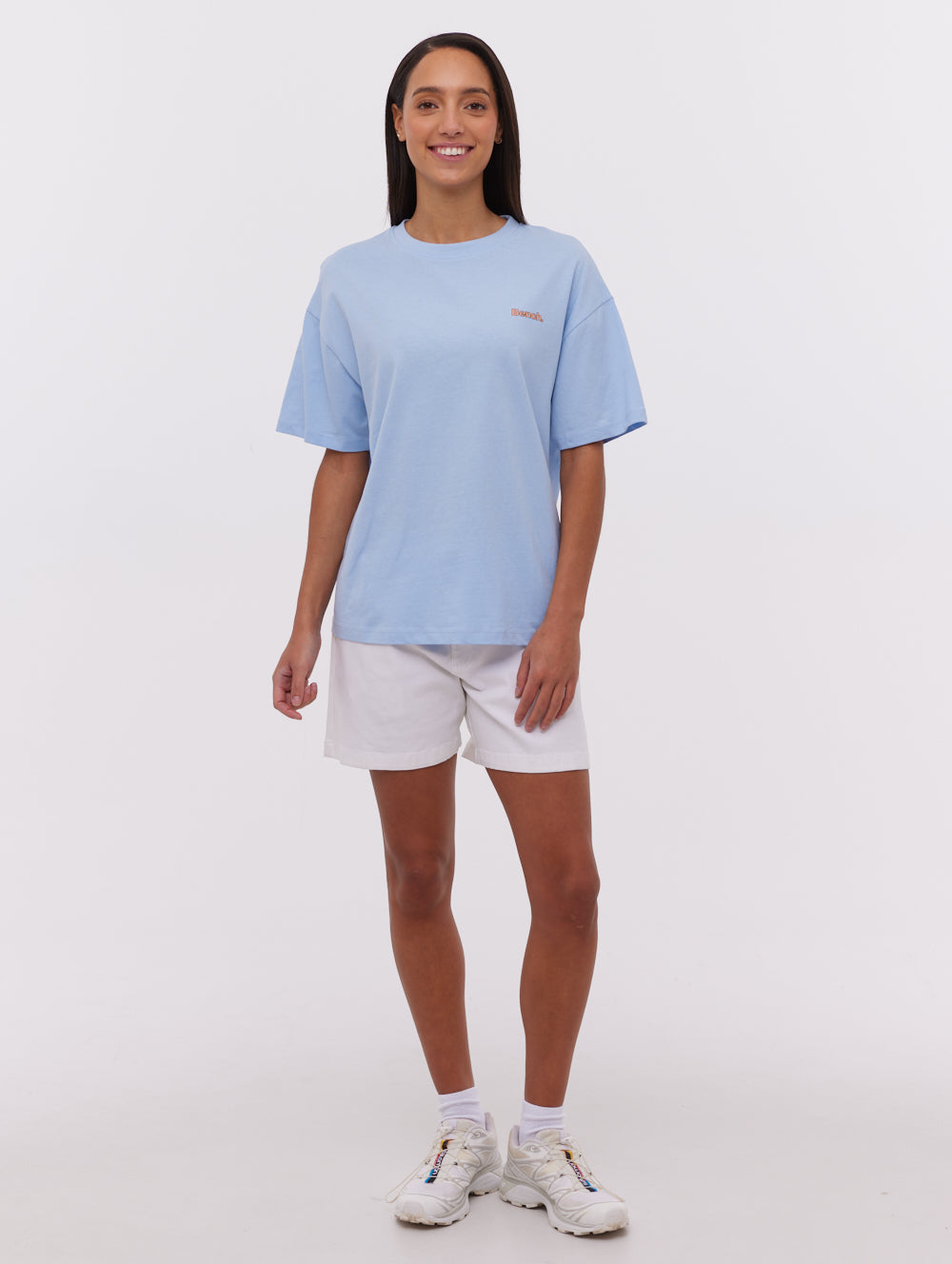 Pheena Blue Tees SS Oversized Graphic Front Back Shot 1