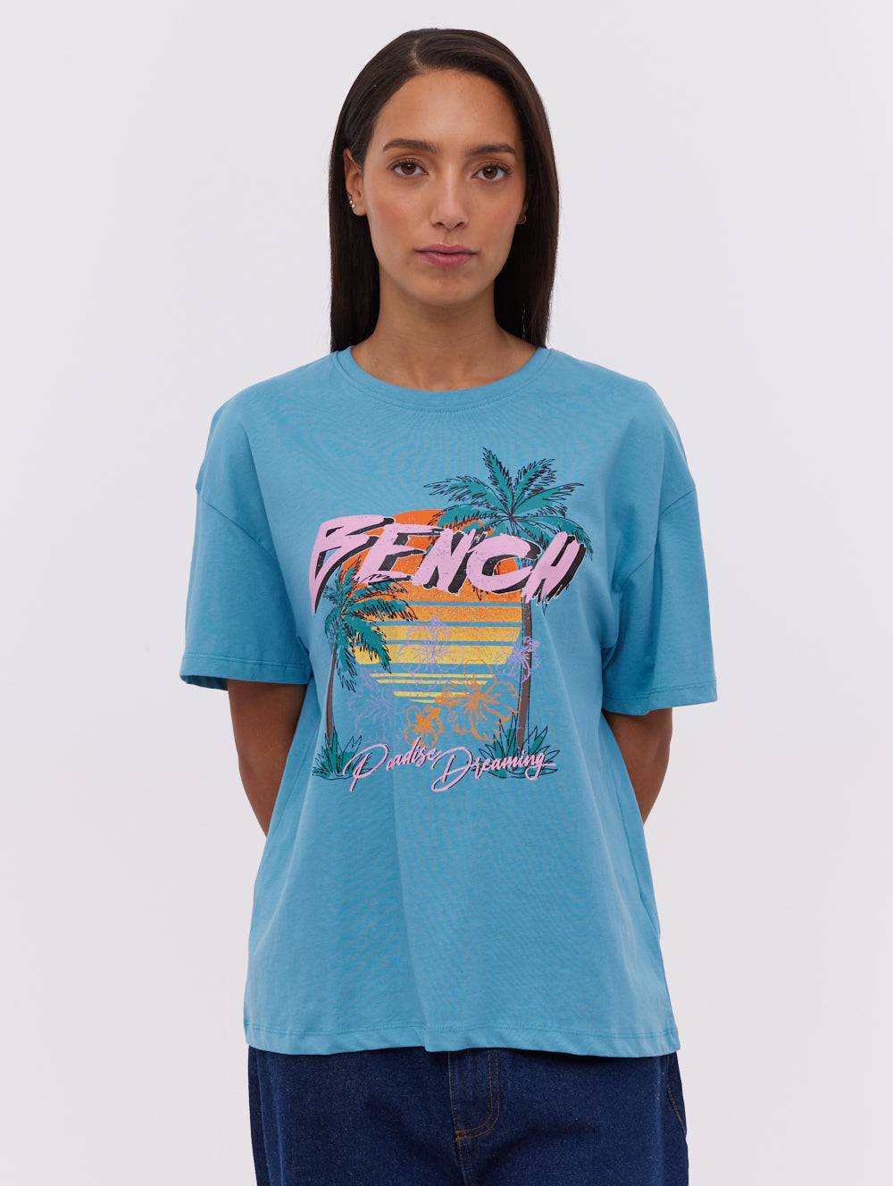 Salome Blue Tees SS Oversized Graphic Shot 1