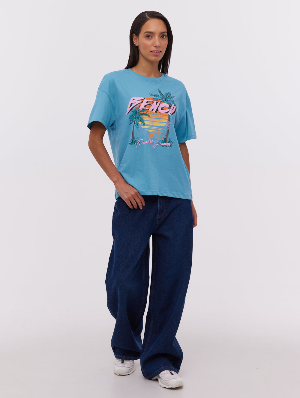 Salome Blue Tees SS Oversized Graphic Shot 1