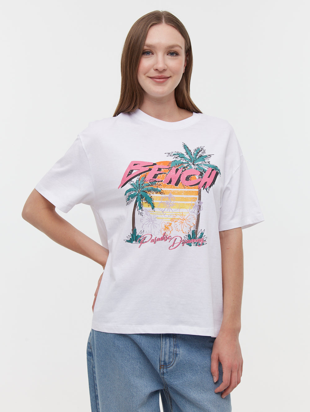 Salome White Tees SS Oversized Graphic Shot 1