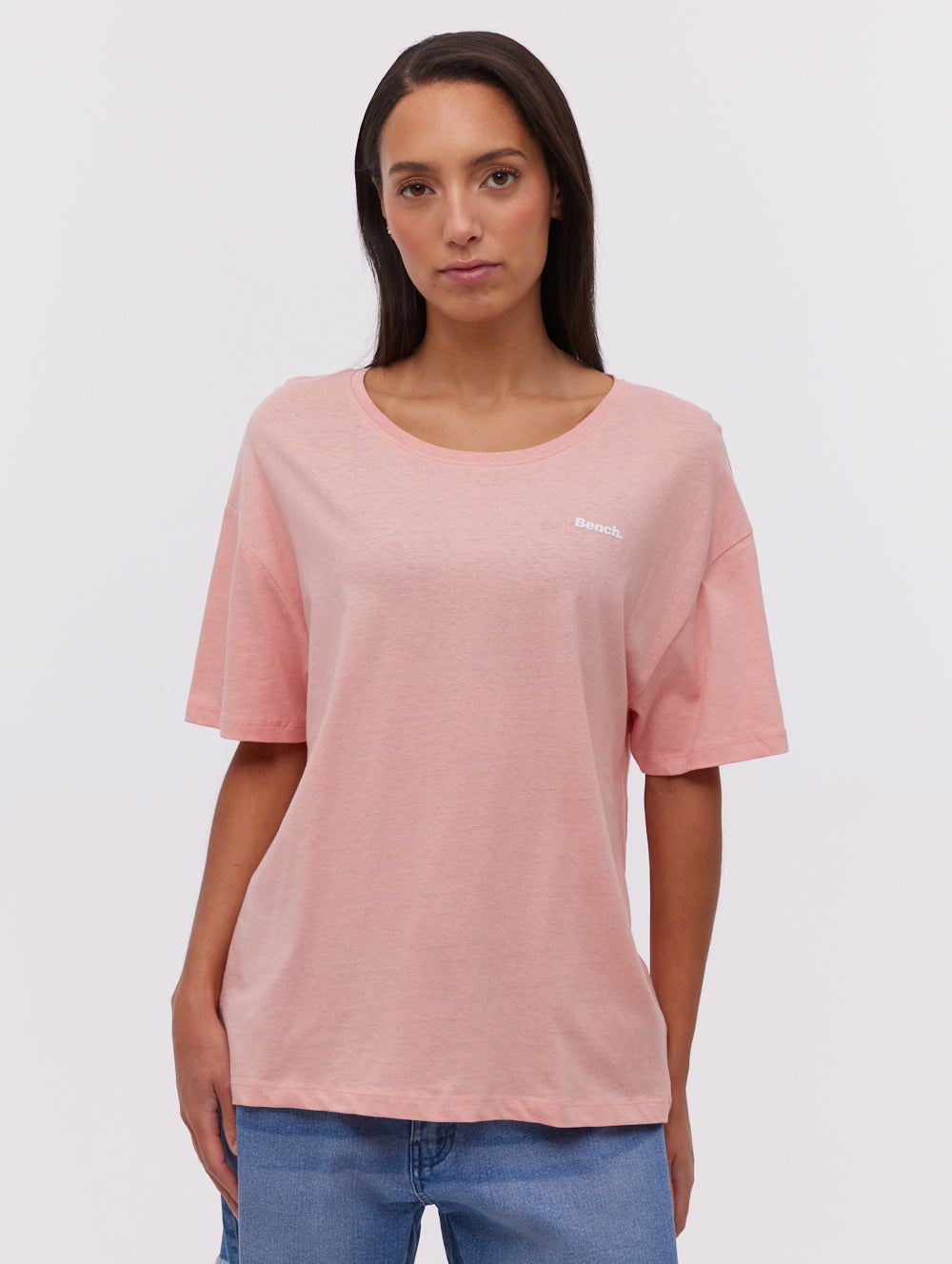Trila Pink Tees SS Oversized Striped Shot 1
