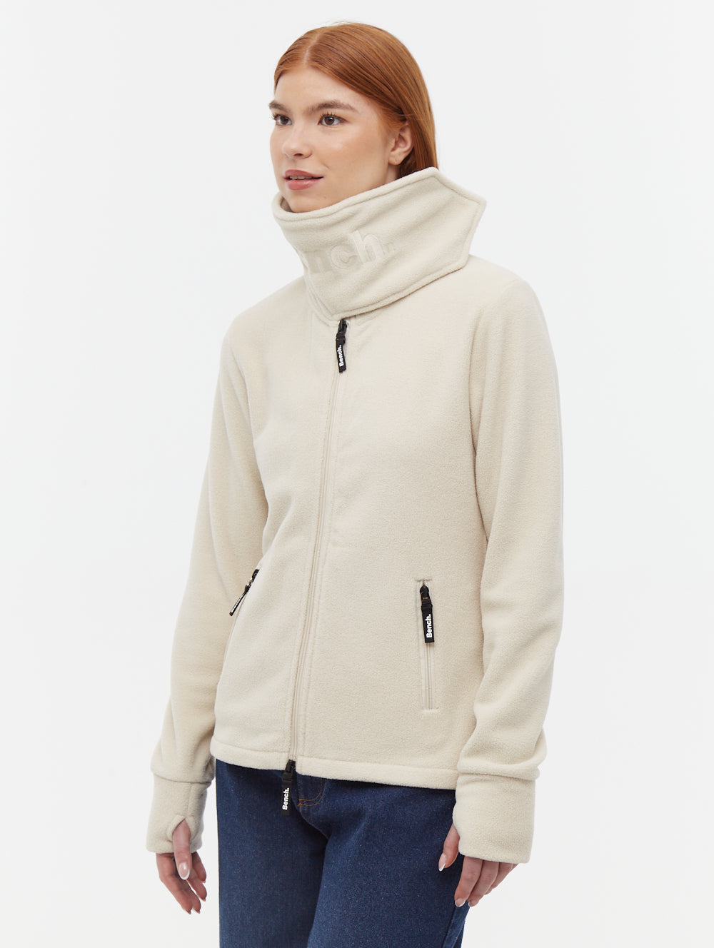 Funnel Microfleece Wrap Neck Zip-Up