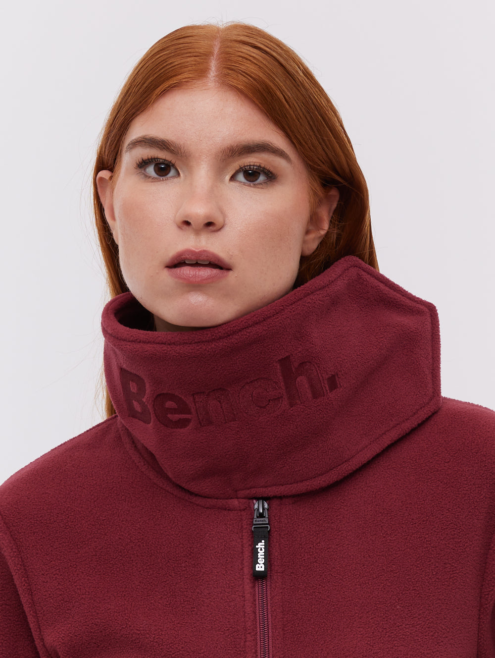 Heska Wrap-Neck Zip-Up - Red