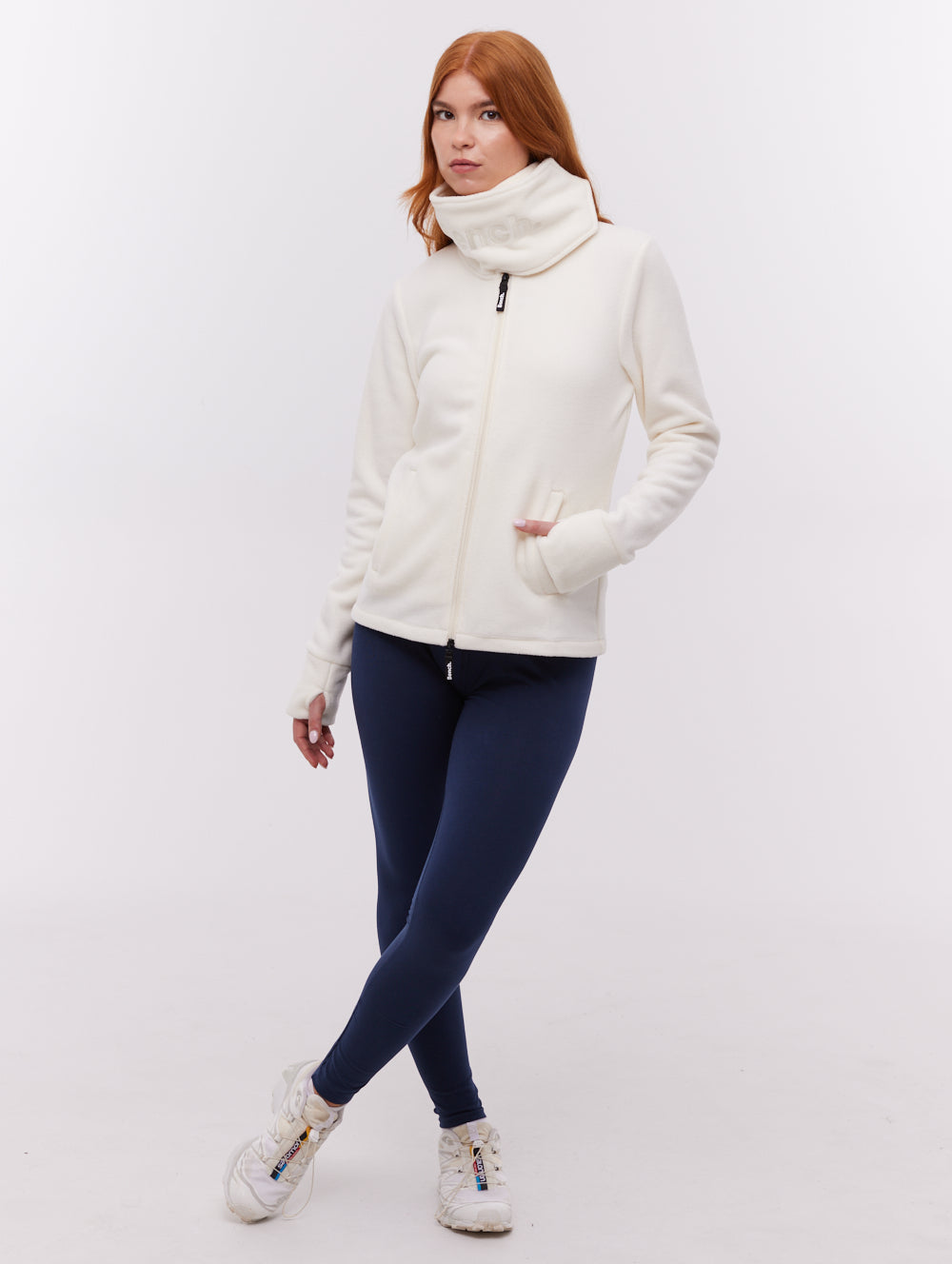 Heska Wrap-Neck Zip-Up - White