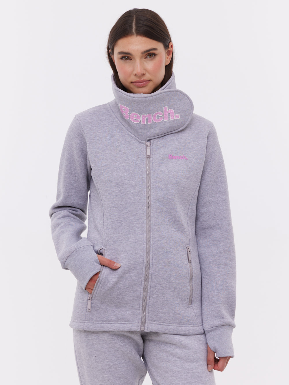 Haylo Wrap Neck Zip-Up