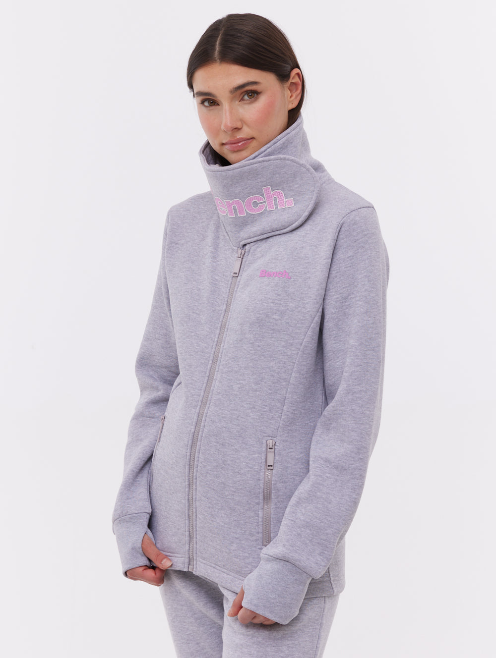 Haylo Wrap Neck Zip-Up