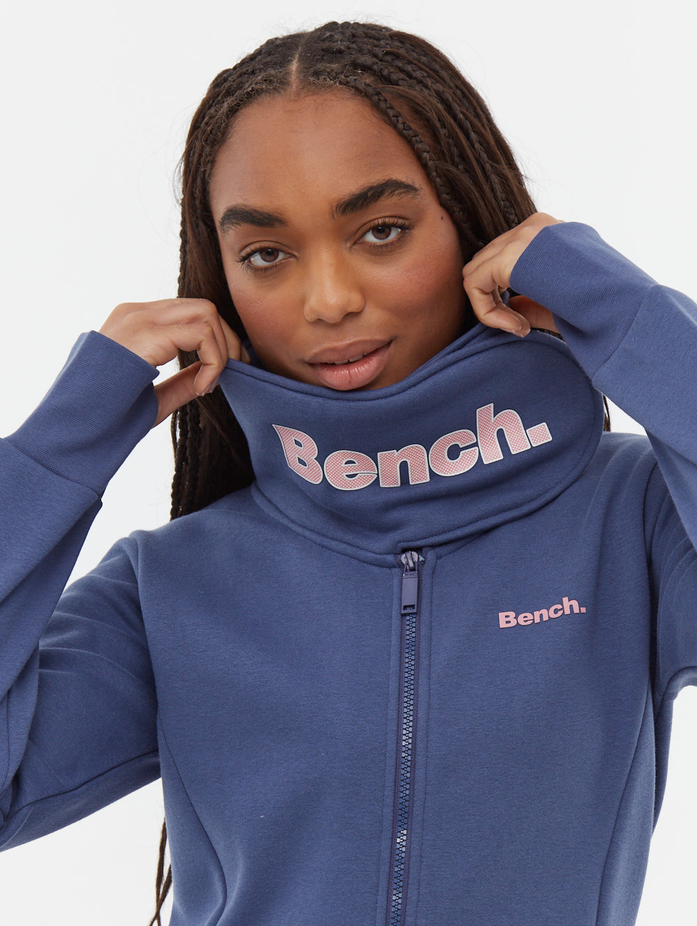 Haylo Wrap Neck Zip-Up