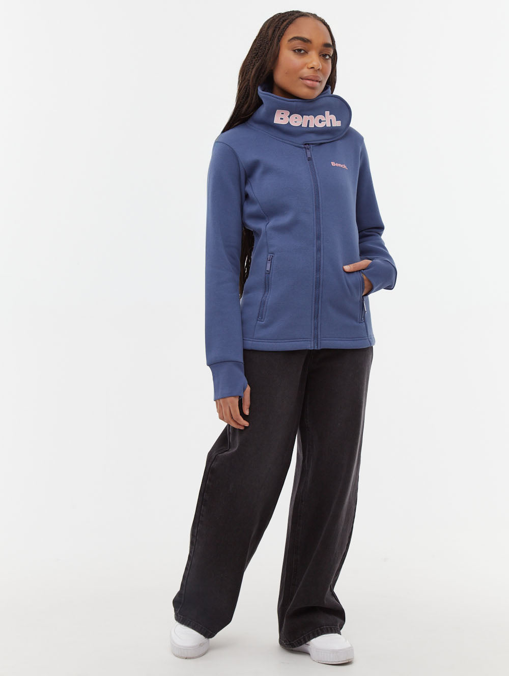 Haylo Wrap Neck Zip-Up