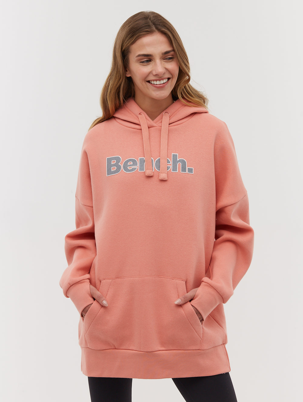Dayla Pink Hoodies Oversized Logo Shot 1