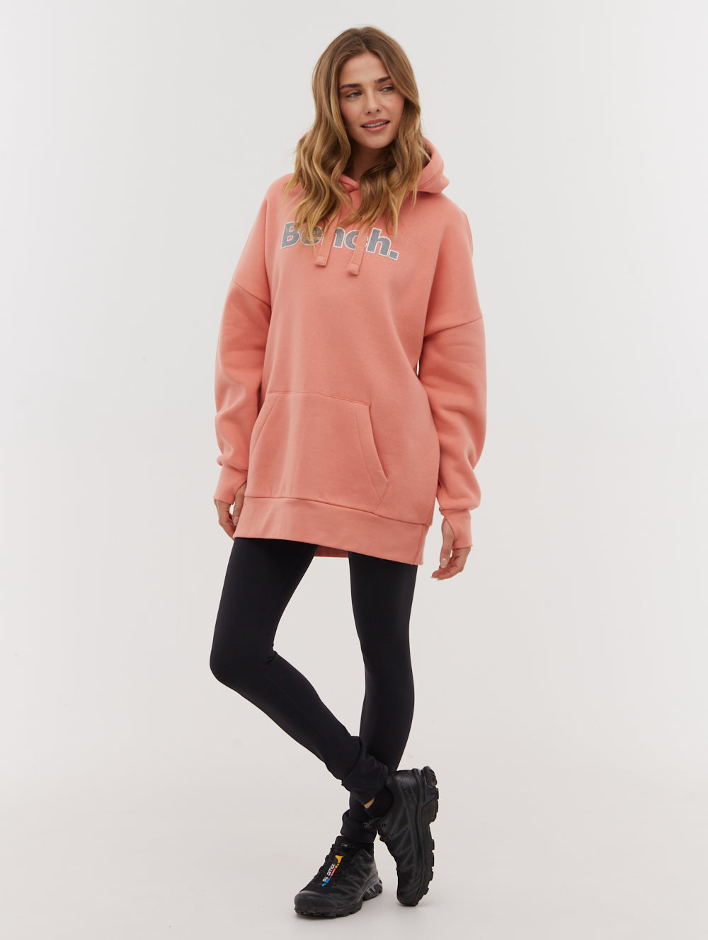Dayla Pink Hoodies Oversized Logo Shot 1
