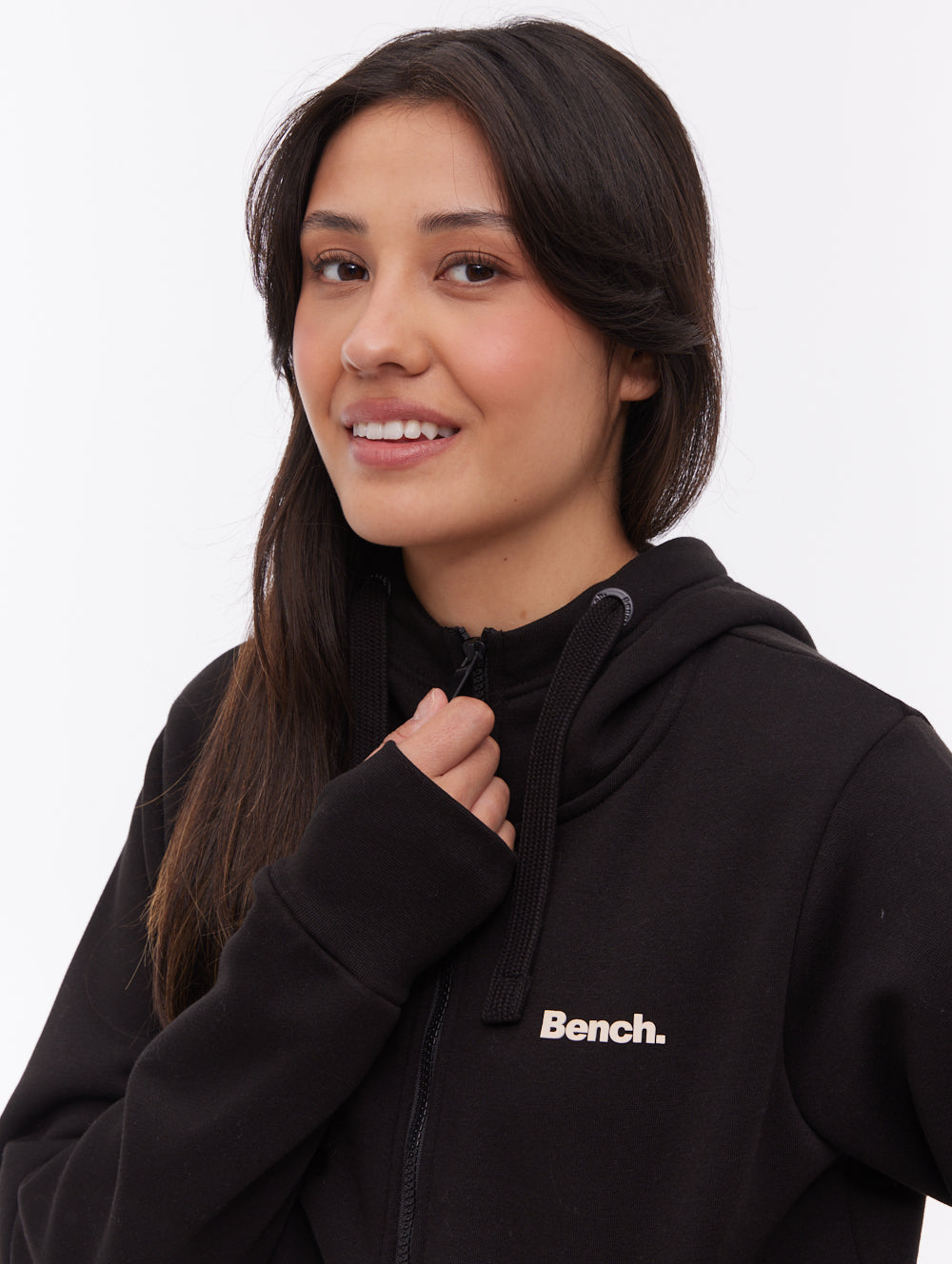 Darcine Zip-Up Hoodie with Sleeve Logo