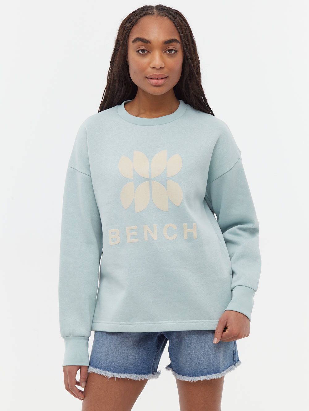 Zie Aqua Crews Flock Split Hem Shot 1