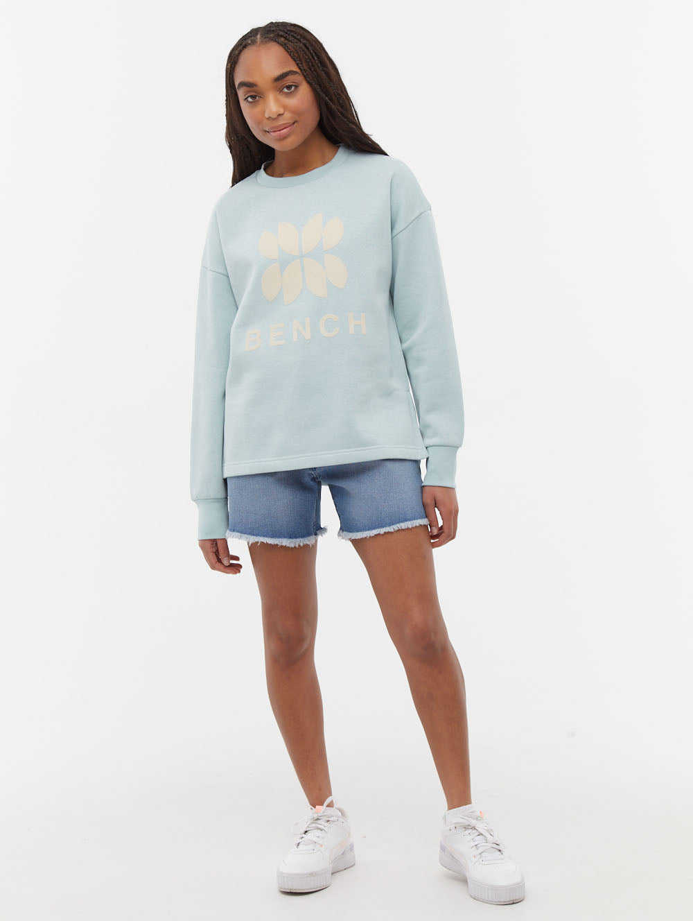 Zie Aqua Crews Flock Split Hem Shot 1