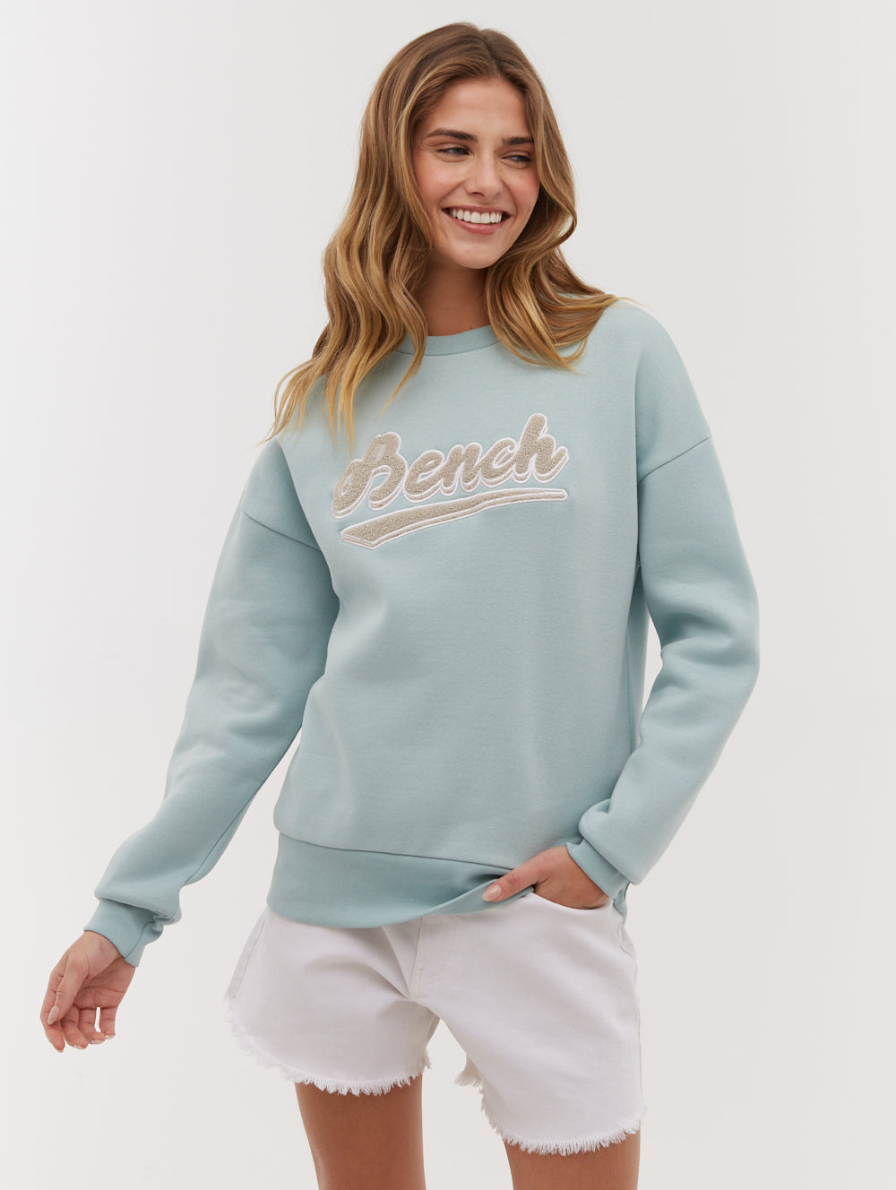 Steffi Aqua Crews Boucle Graphic Shot 1
