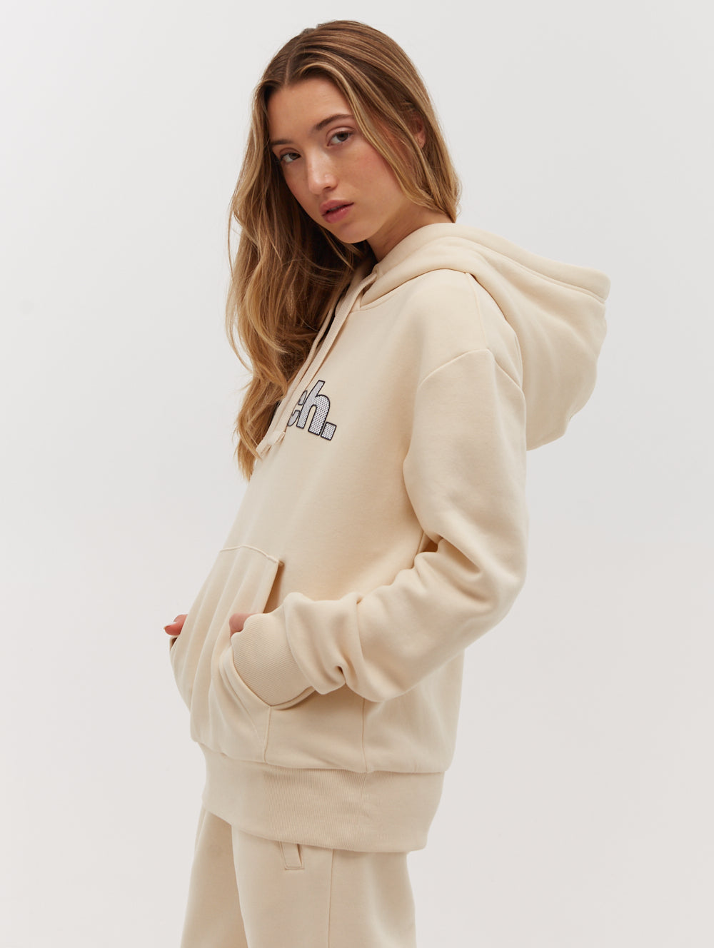 Lias Outline Logo Hoodie - White