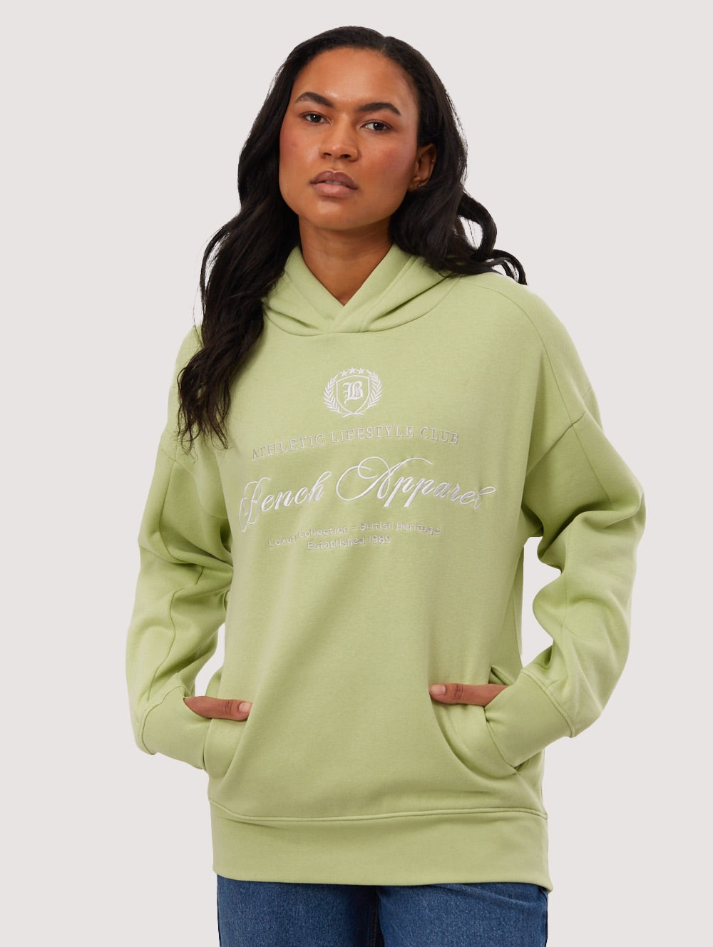 Contessa Green Hoodies Oversized Embroidery Shot 1