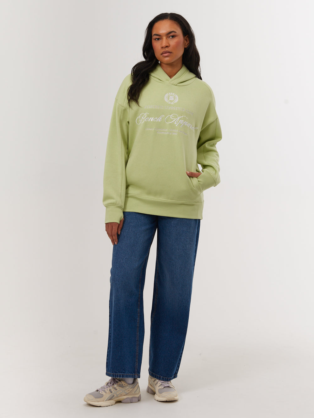 Contessa Green Hoodies Oversized Embroidery Shot 1