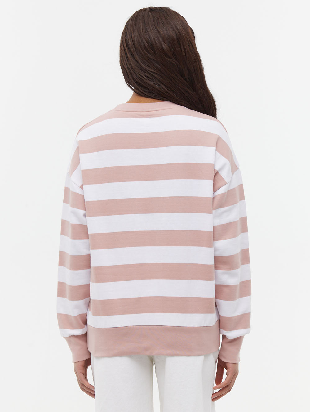 Hanneli Striped Crew Neck Sweatshirt