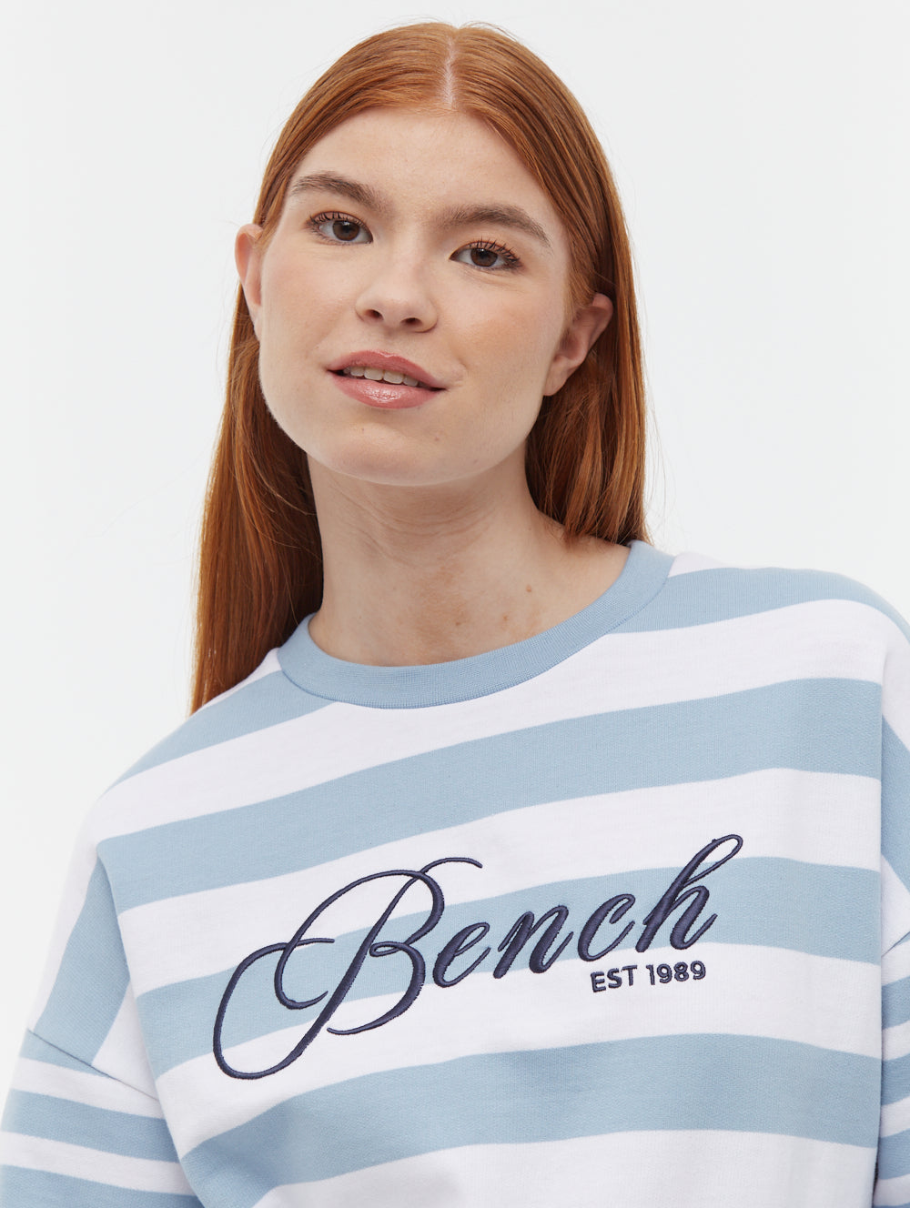 Hanneli Striped Crew Neck Sweatshirt