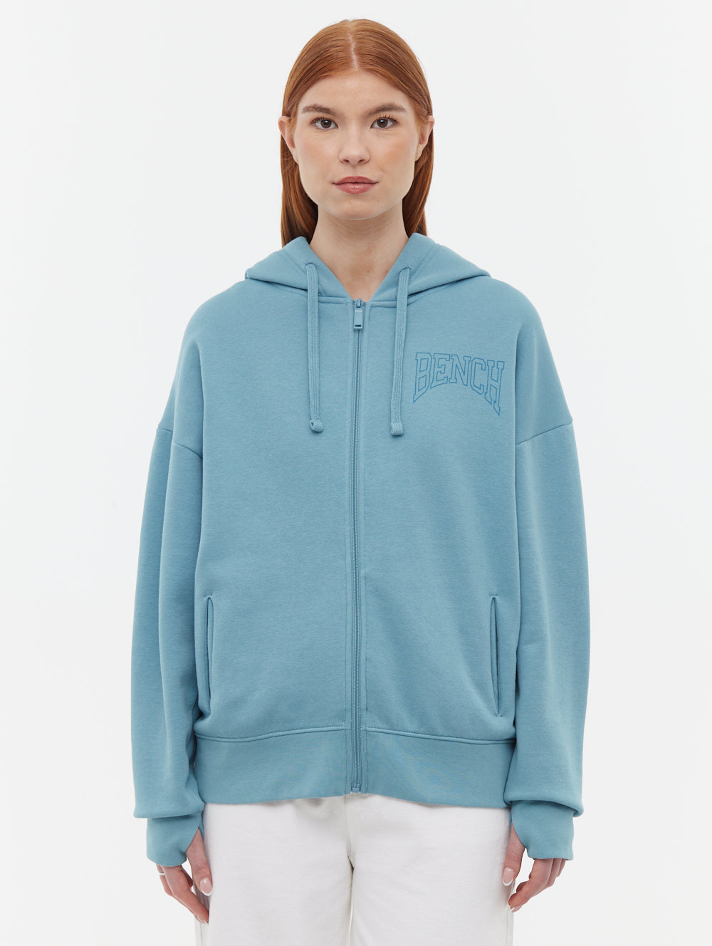 Zira Blue Zips Oversized Graphic Front Back Shot 1