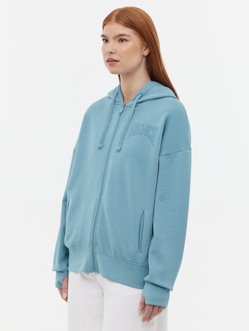 Zira Athletic Logo Zip-Up Hoodie