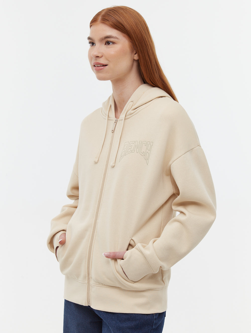 Zira Athletic Logo Zip-Up Hoodie