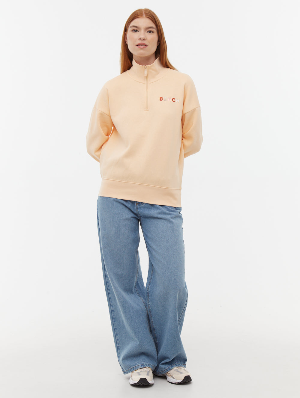 Huntley Orange Zips 1/4 Embroidery Shot 1