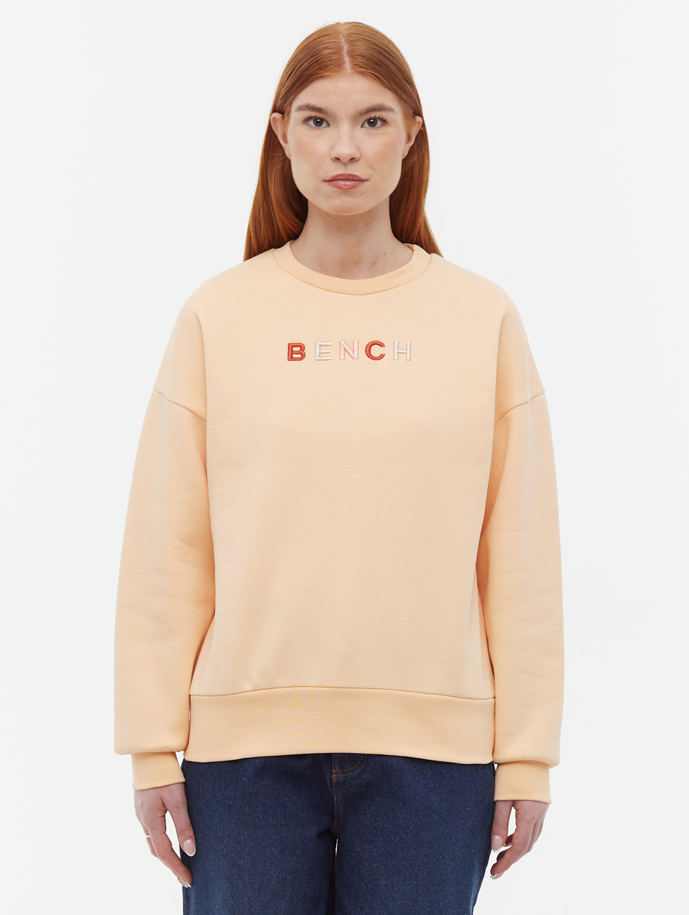 Lilem Orange Crews Oversized Embroidery Front Back Shot 1