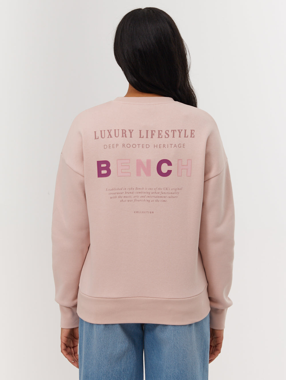 Lilem Pink Crews Oversized Embroidery Front Back Shot 1