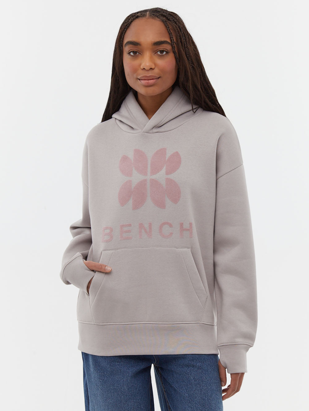 Tyna Grey Hoodies Oversized Flock Shot 1