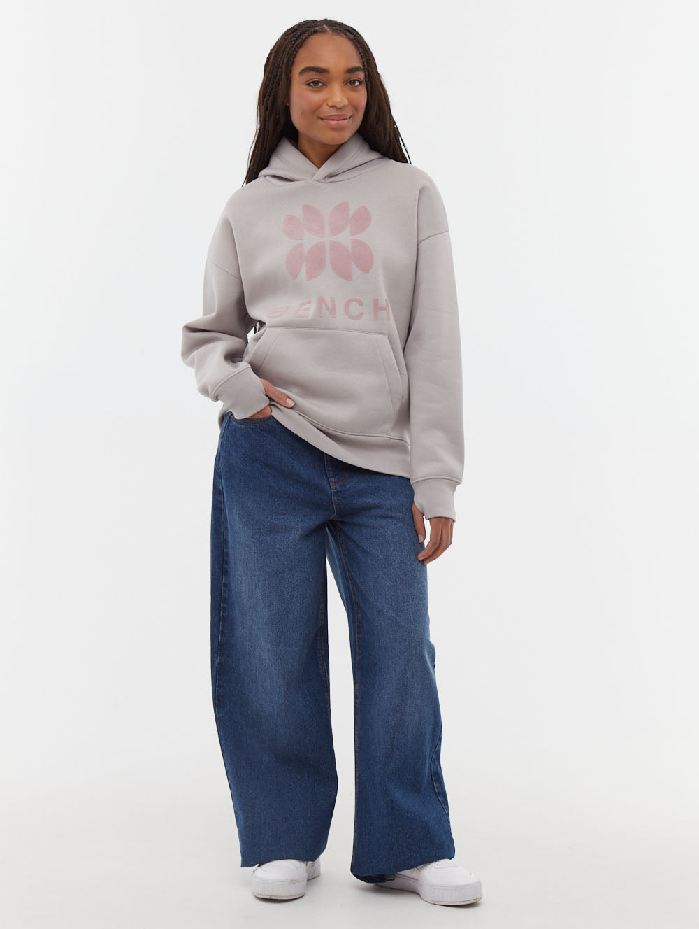 Tyna Grey Hoodies Oversized Flock Shot 1
