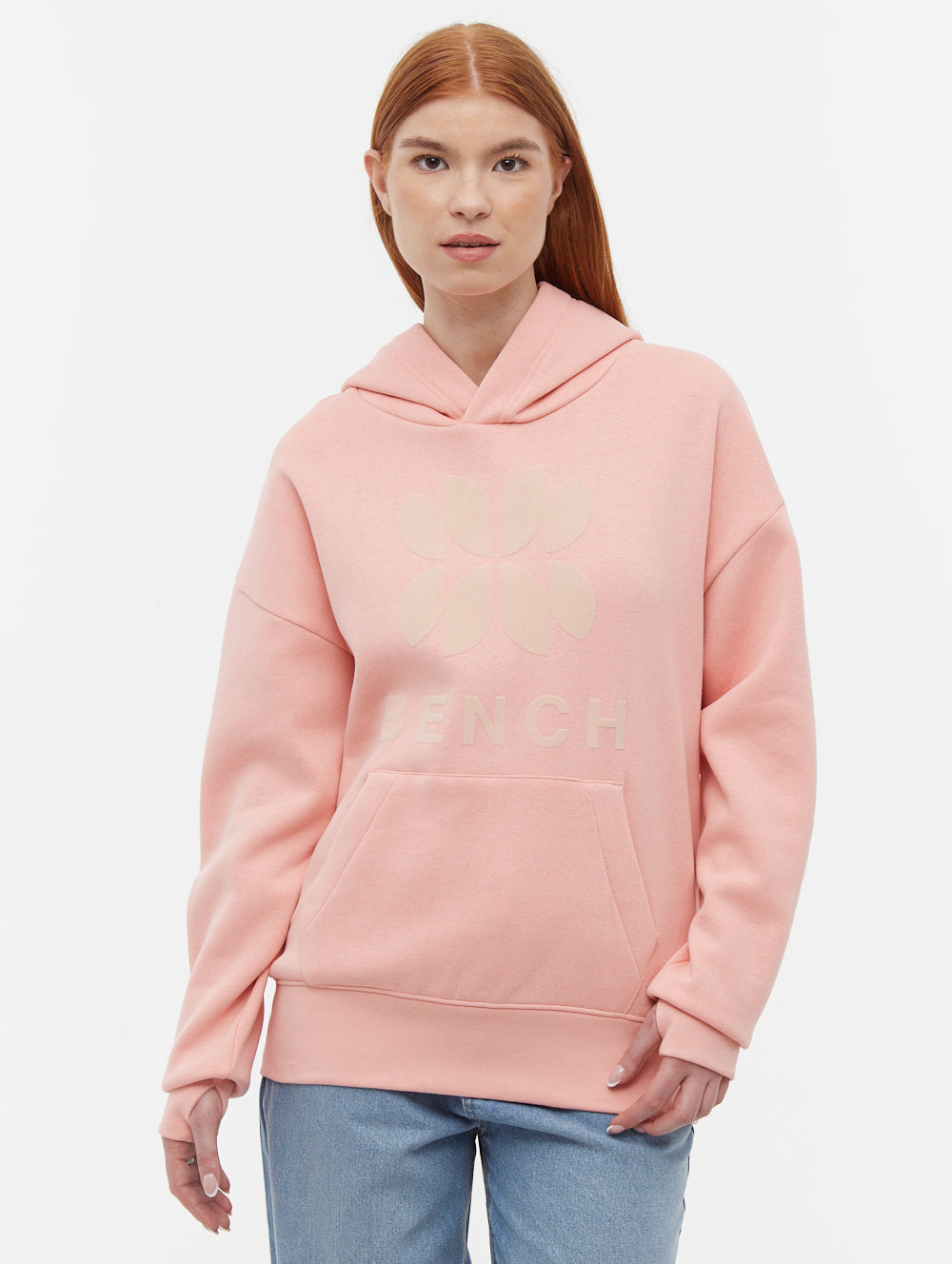 Tyna Pink Hoodies Oversized Flock Shot 1