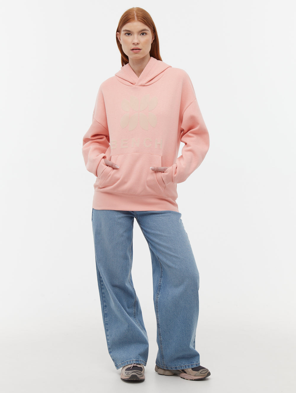 Tyna Pink Hoodies Oversized Flock Shot 1
