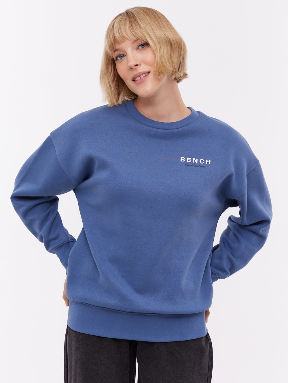 Gerna Back Print Crew Neck - Blue