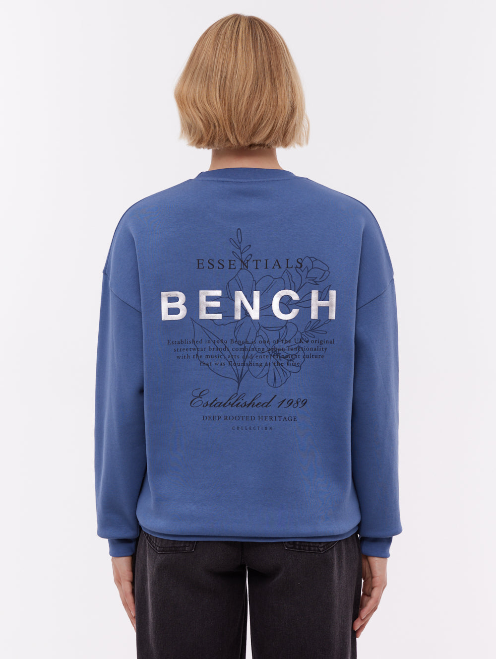Gerna Back Print Crew Neck - Blue